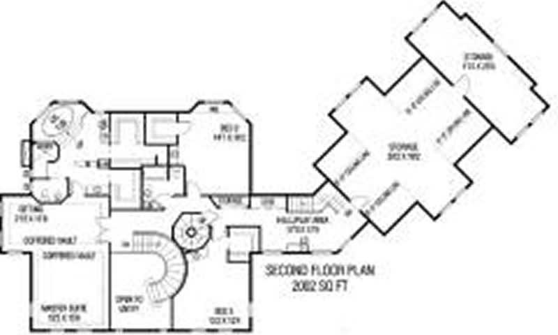 Floor Plan Second Story of Country Plan #145-1146